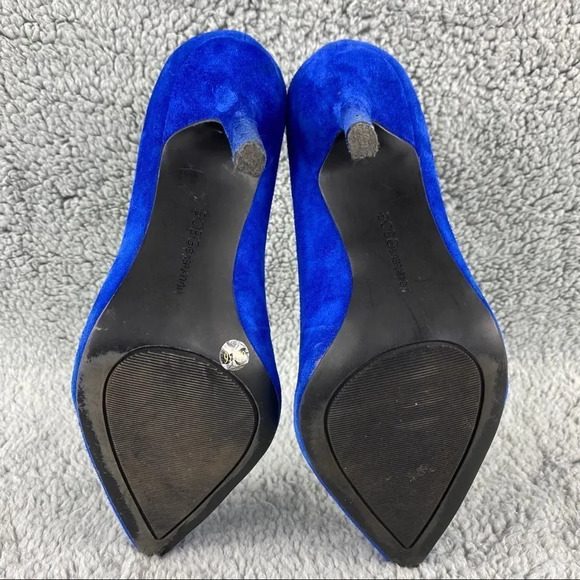 Bcbgeneration shoe heels Pump‎ Womens 6 B Blue Suede Pointed Toe Kitten Heels - Picture 8 of 13